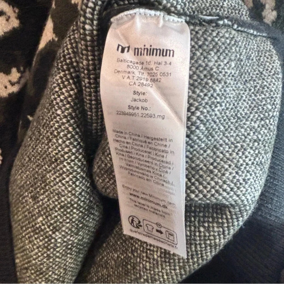 MINIMUM Sz M Wool Blend Crew Neck Abstract Pattern Design Sweater NEW WITH TAGS - Picture 9 of 10